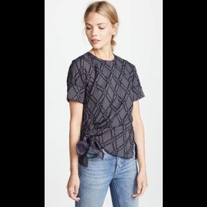 Derek Lam 10 Crosby Diamond-Stripe Knotted top,4